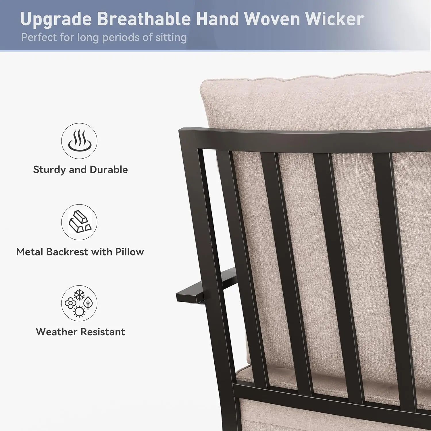 Metal Patio Furniture Set 7 Piece with 48