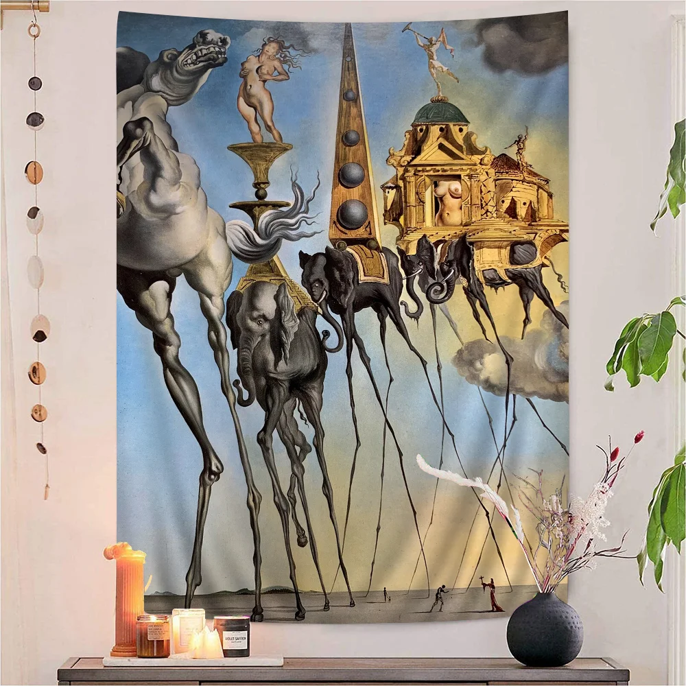 

Surrealism Famous By S-Salvador D-Dali Colorful Tapestry Wall Hanging Hanging Tarot Hippie Wall Rugs Dorm Art Home Decor