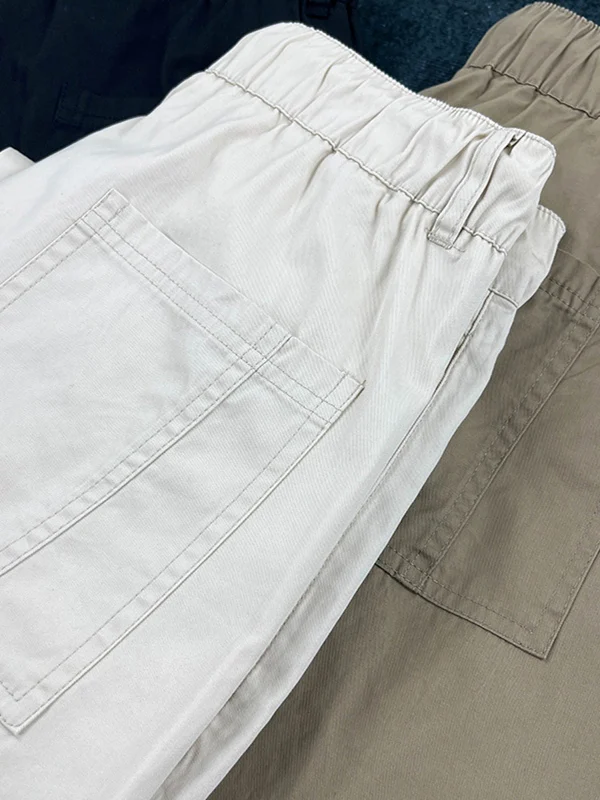 120 кг мужские весенне-летние легкие брюки-карго из 100% хлопка - американские винтажные свободные прямые однотонные повседневные брюки