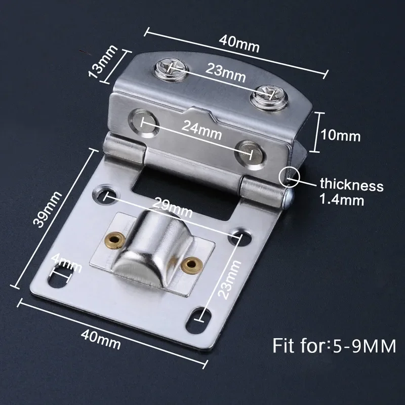 Glass Door Hinge Clamps Stainless Steel Wine Cabinet Bread Cabinet Cupboard Cabinet Gate Clip Door Hinges for 5-9mm