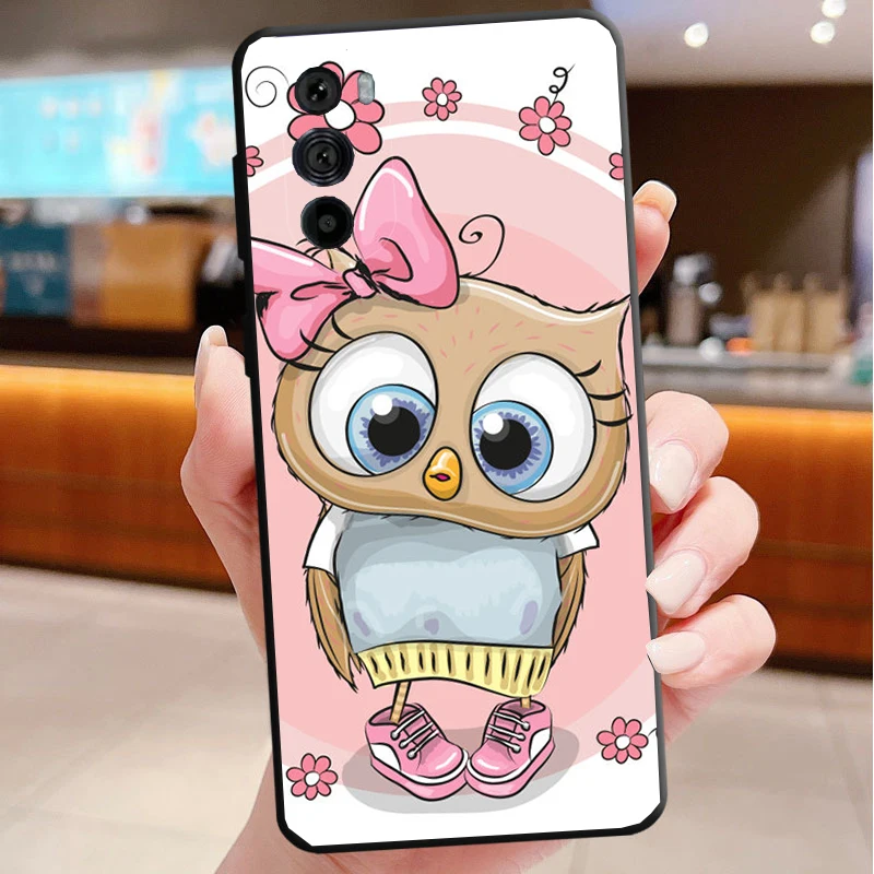 

Phone Case For Motorola Edge 50 40 Pro 60 50 40 30 Ultra Neo Fusion Moto G85 G72 G53 G54 G84 G13 G32 Cute Cartoon Owl
