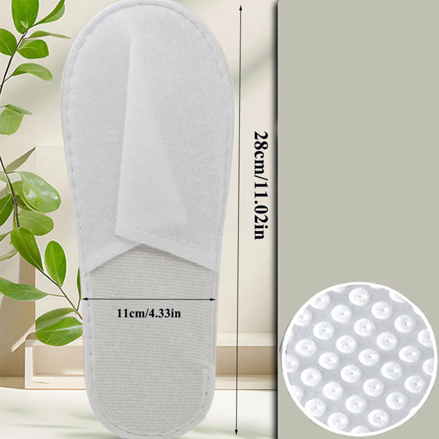 1 قطعة/5 قطعة/10 قطعة/20 قطعة شباشب مريحة للاستعمال مرة واحدة، نعل سميك قابل للتنفس وغير قابل للانزلاق، مقدمة مغلقة، مناسبة للرجال والنساء