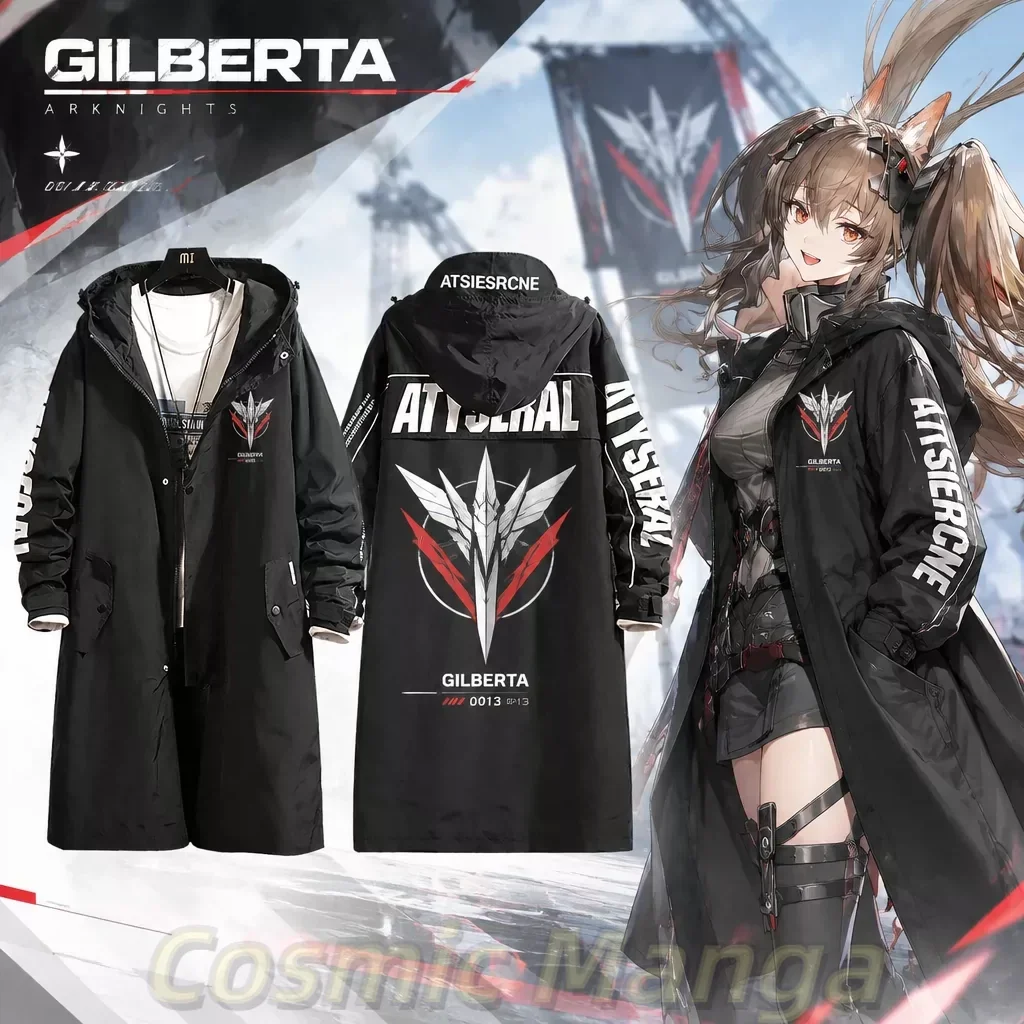 Role Play Game Arknights Gelperta Cosplay Long Trench Coat Jacket Fashion Casual Cool Windbreaker Clothing Halloween Gift