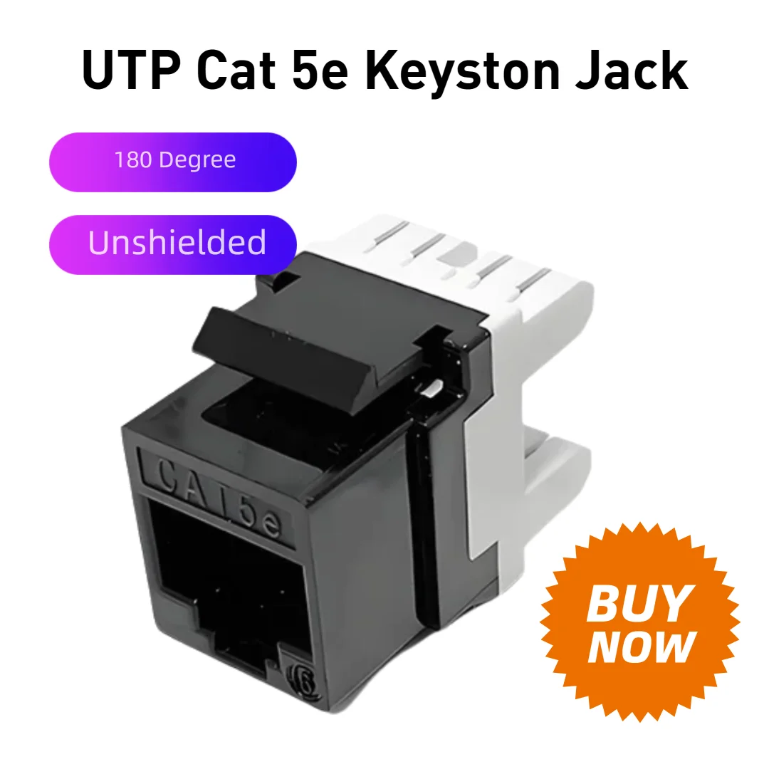 10 Pieces RJ45 CAT5e/6 Ethernet Network Keystone Jack Clip Module Wall Plug Connector Unshield 8P8C Networking 10Pieces/lot