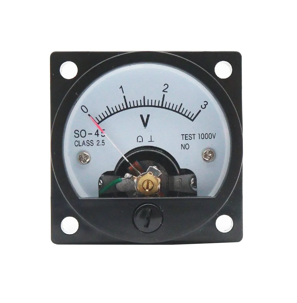 SO-45 AC Analog Voltmeter 5V 10V 15V 20V 30V 50V 100V 150V 200V 250V 300V 400V 450V 500V 600V Voltage Meter