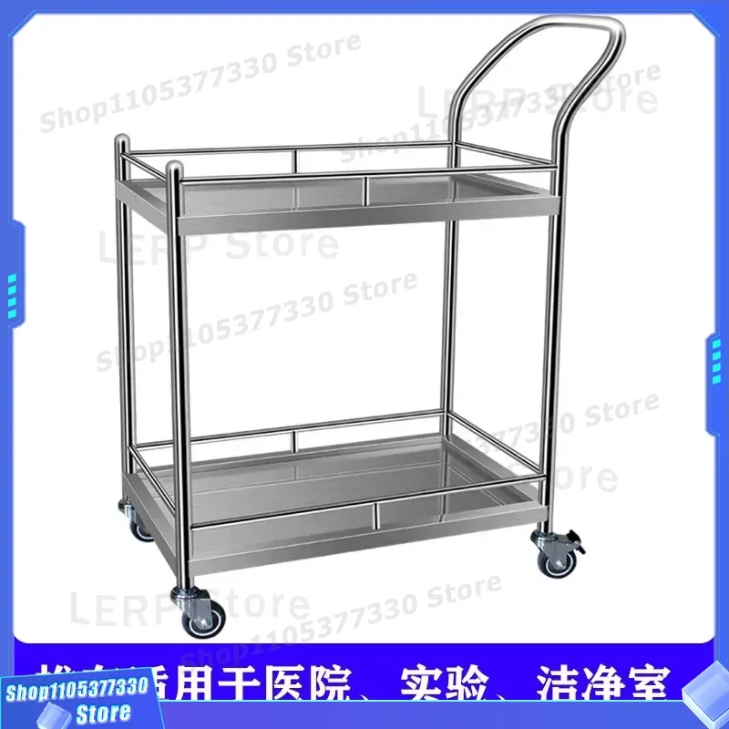 Mobile Laboratory Trolley Stainless Steel Medical Cart with Drawers for Hospital Clinic Equipment Storage Utility Service