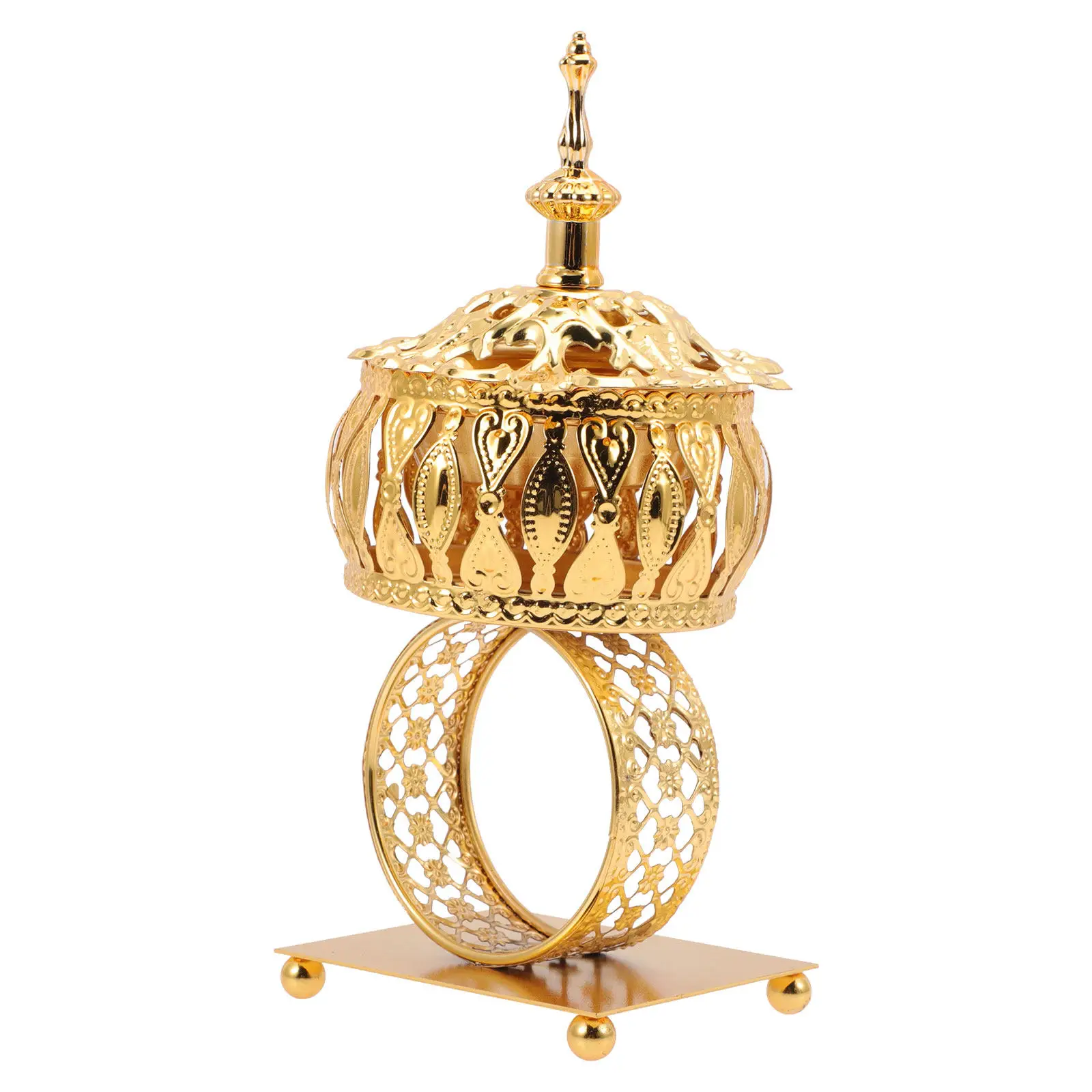 Middle East Style Incense Burner Compact Desktop Censer Exquisite Aromatherapy Furnace for Study Office Hotel Library Sauna Room