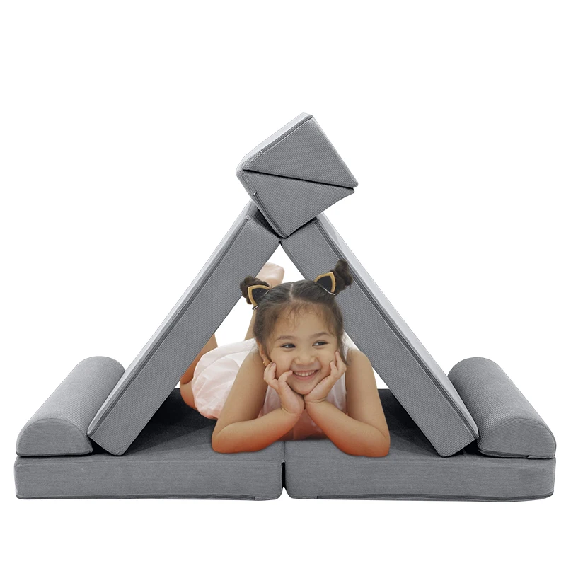 

Foam Modular Kids Couch Child Sectional Sofa Convertible Foam Floor Cushion Kids Couch for Boys and Girls