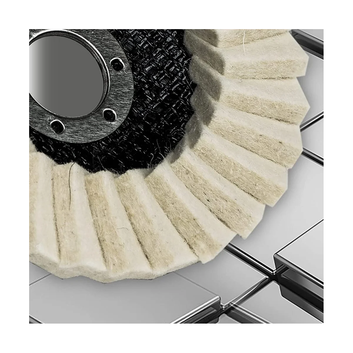 แผ่นขัดขนสัตว์เทียมขนาด4-1/2นิ้วสำหรับลูกหมูขัดโลหะแผ่นขัดล้อขัดล้อขัดขนสัตว์