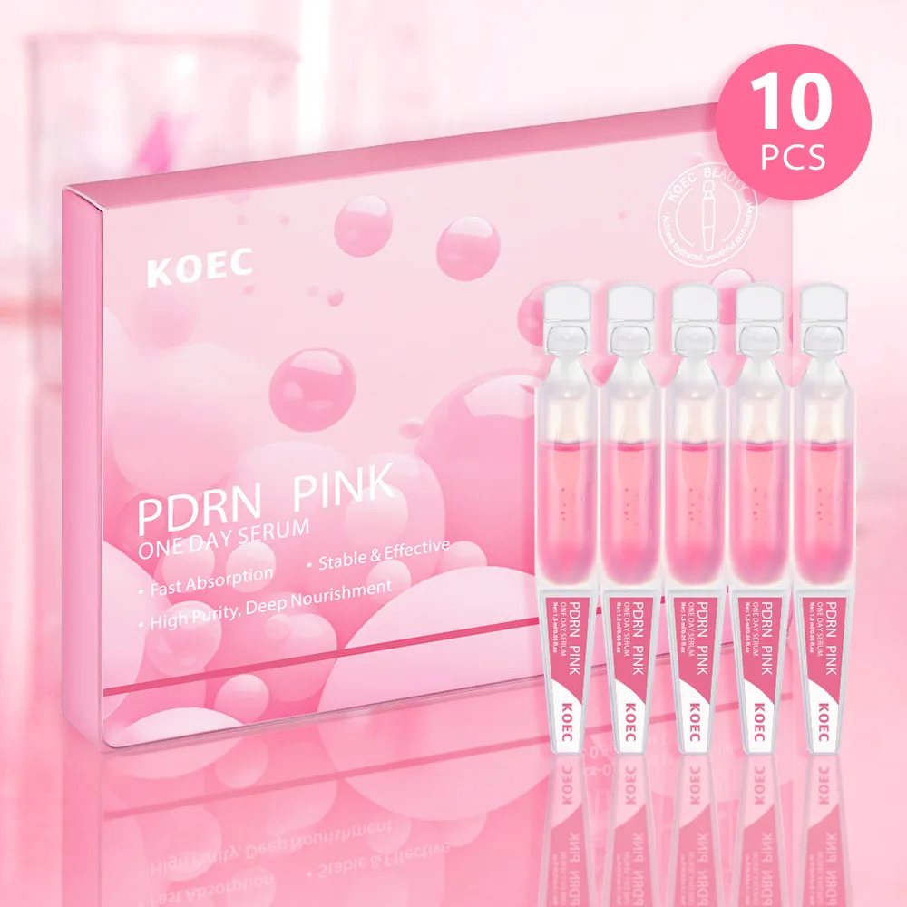 

10 флаконов в коробке PDRN PINK ONE DAY SERUM Укрепляющая увлажняющая ампула Разглаживающая жирность кожи Контроль очистки пор Эссенция для омоложения кожи