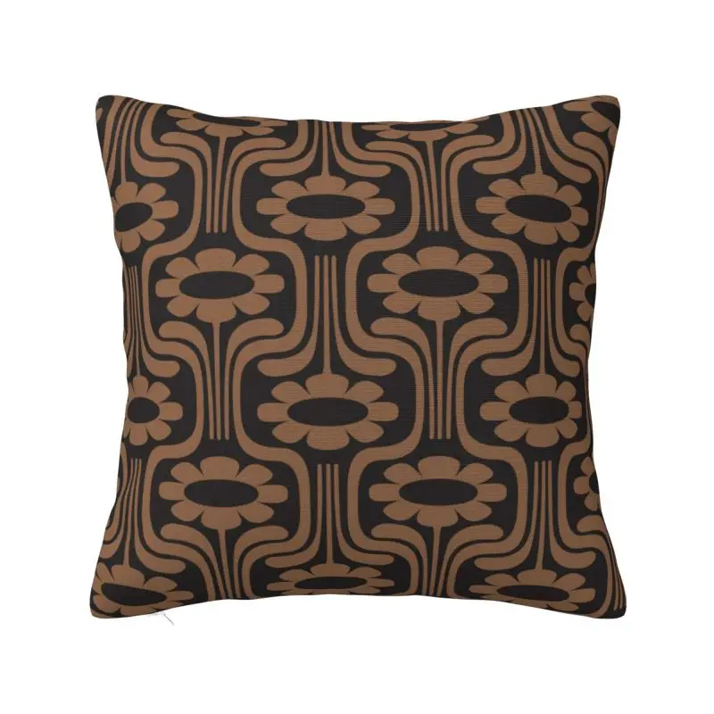 

Custom Daisy Print Chestnut Colour Pillow Case 45x45cm Orla Kiely Luxury Cushion Cover Velvet Pillowcase