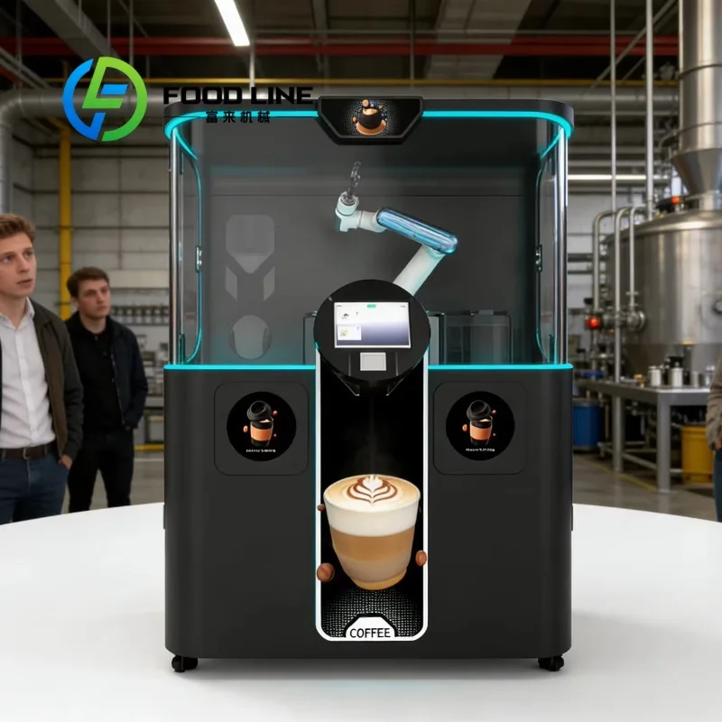 Commercial Coffee Robot With Robotic Arm DIY Latte Art System For Unmanned Coffee Vending Business In High Traffic Area