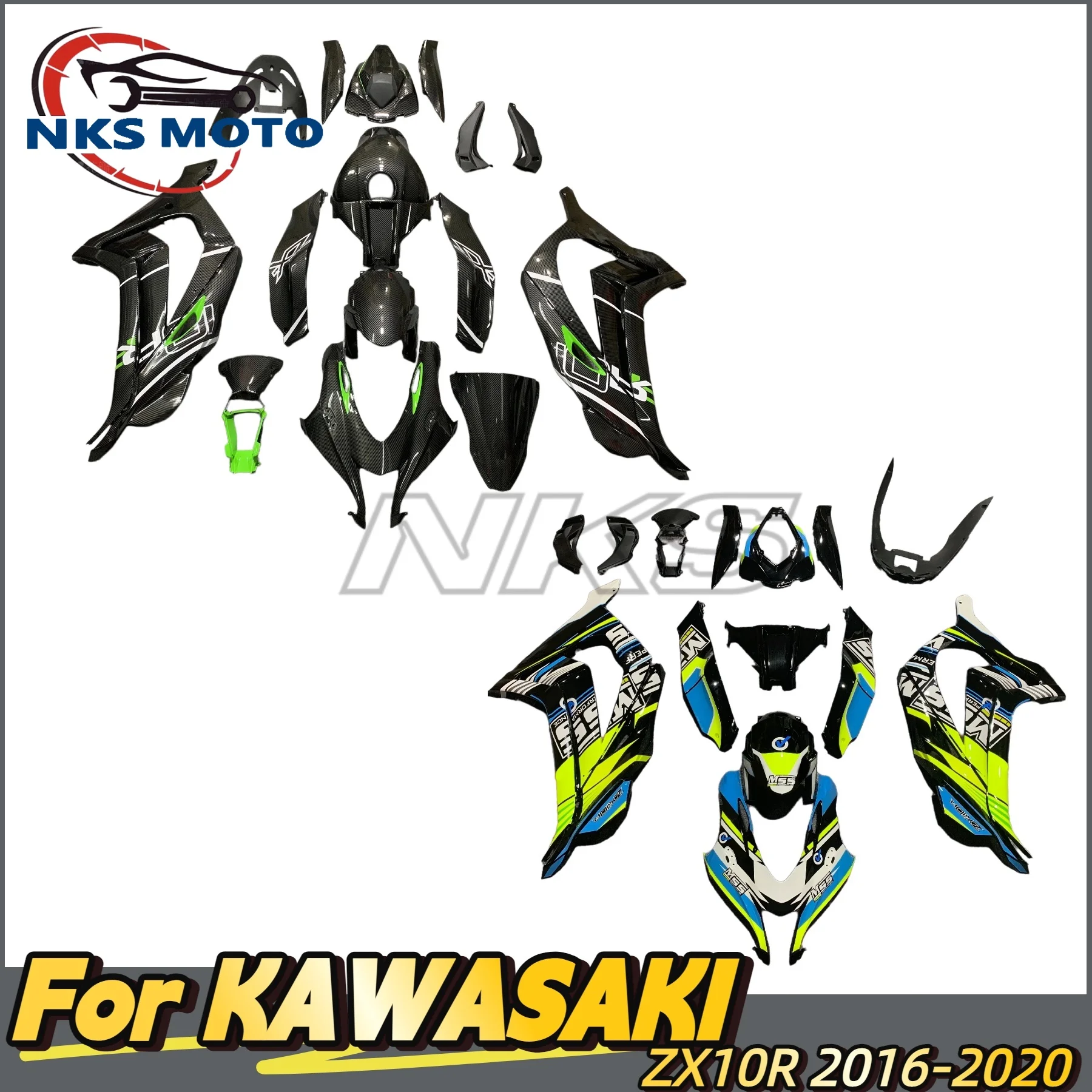 

Motorcycle Cowling Green Black Prints For Kawasaki ZX10R 2016 2017 2018 2019 2020 ZX 10R Full Fairing Kits Injection Bodywork