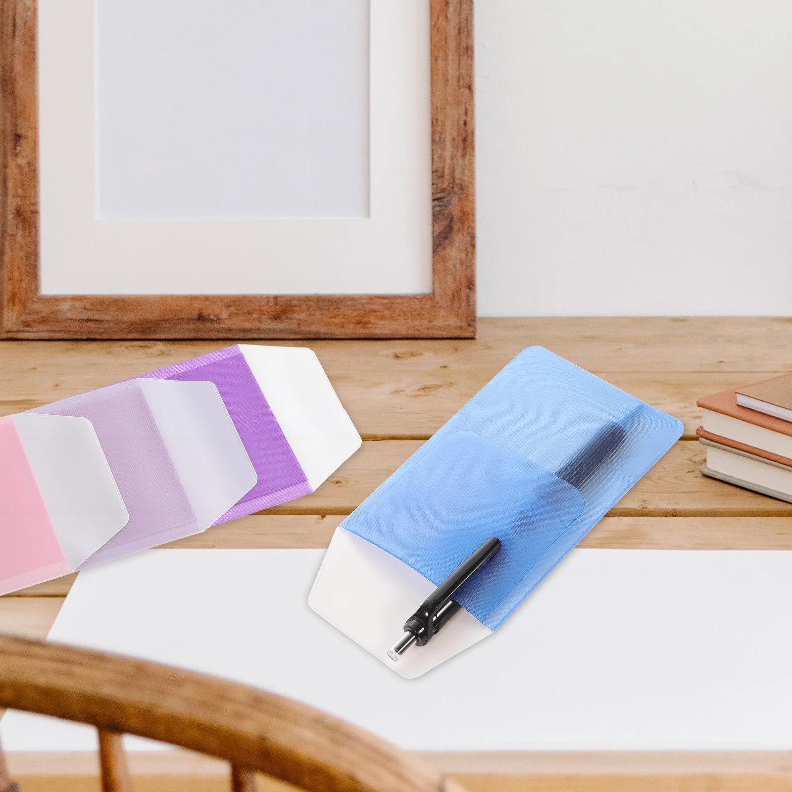 

6 Pcs Bracket Pencil Case Man Holder Pouch for 3 Binder Office Pocket Protector