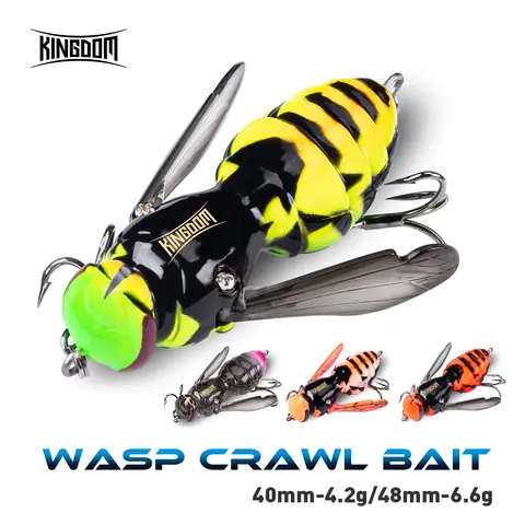 왕국 낚시는 인공 미끼를 미끼 4.2g 40mm 6.6g 48mm 부동 곤충 생체 공학 Swimbaits Wobblers Bass Pike 용 하드 미끼