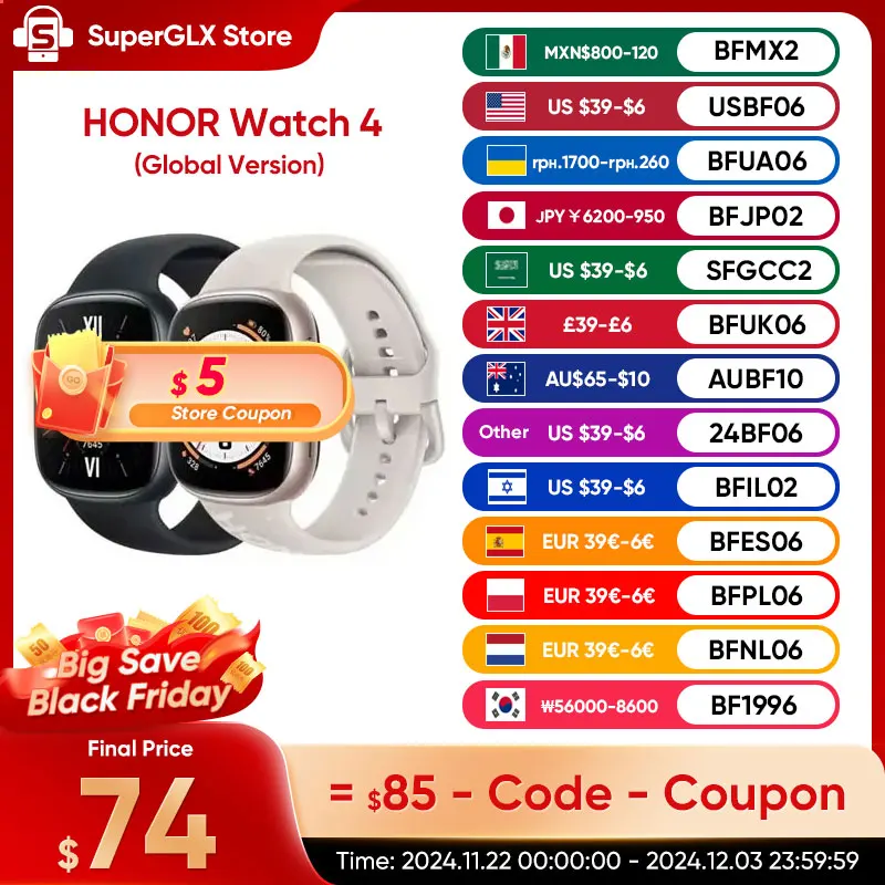 Honor watch 4 Smartwatch GPS Blood Oxygen Monitor 1.75