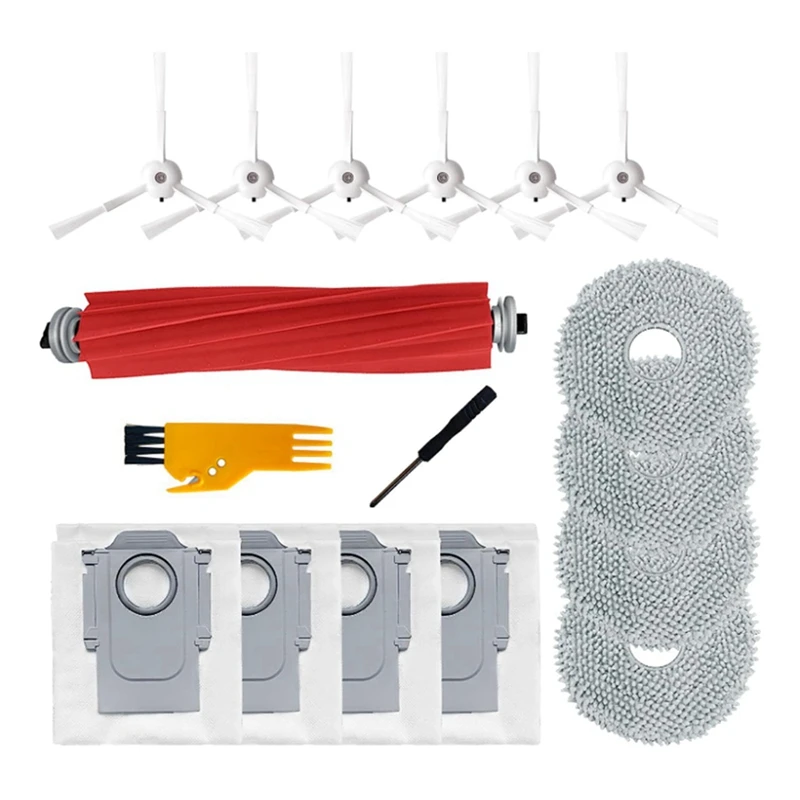 17PCS Parts Kit For Roborock Q Revo /Roborock P10 A7400RR Robot Vacuum Cleaner Main Side Brushes Dust Bags Mop Pad