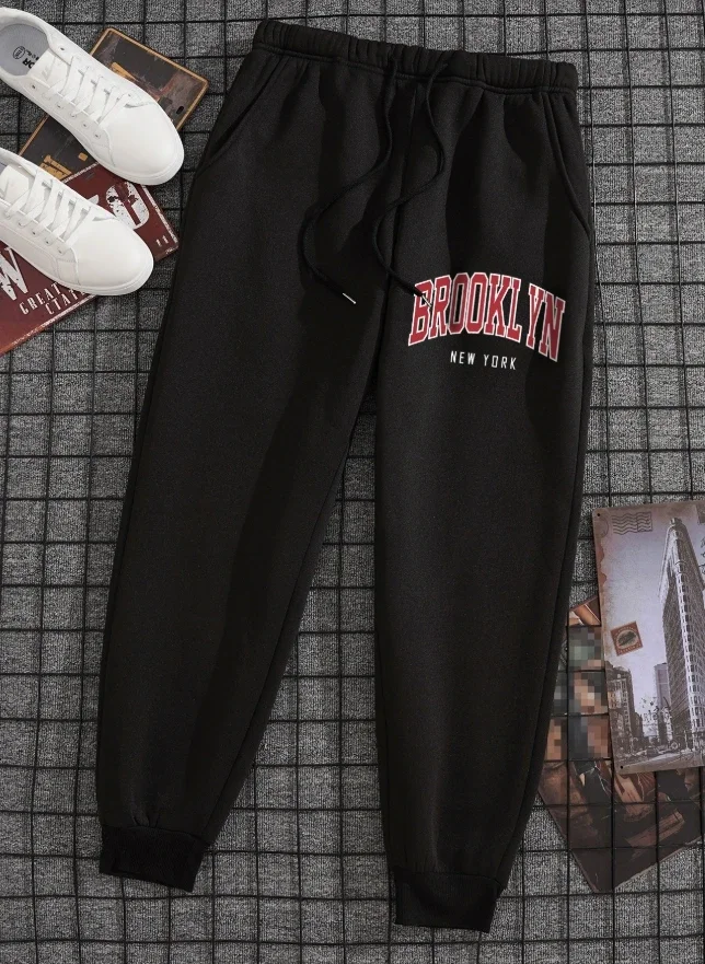 

brooklyn streetwear men joggers casual loose athletic pants urban summer sportswear cotton breathable jogger trousers