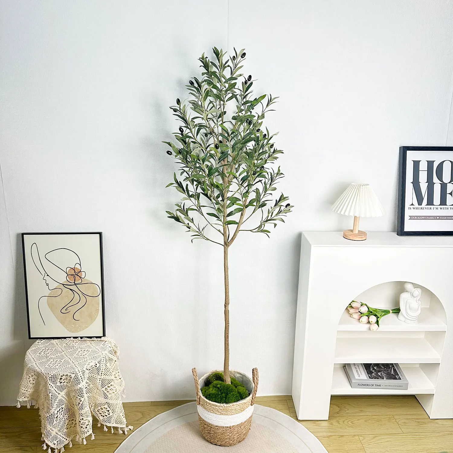 65-200CM Artificial Olive Plant tree High Branches Faux plant Plastic Leaf  Ornamental indoor Artificial Plant for Home Decor