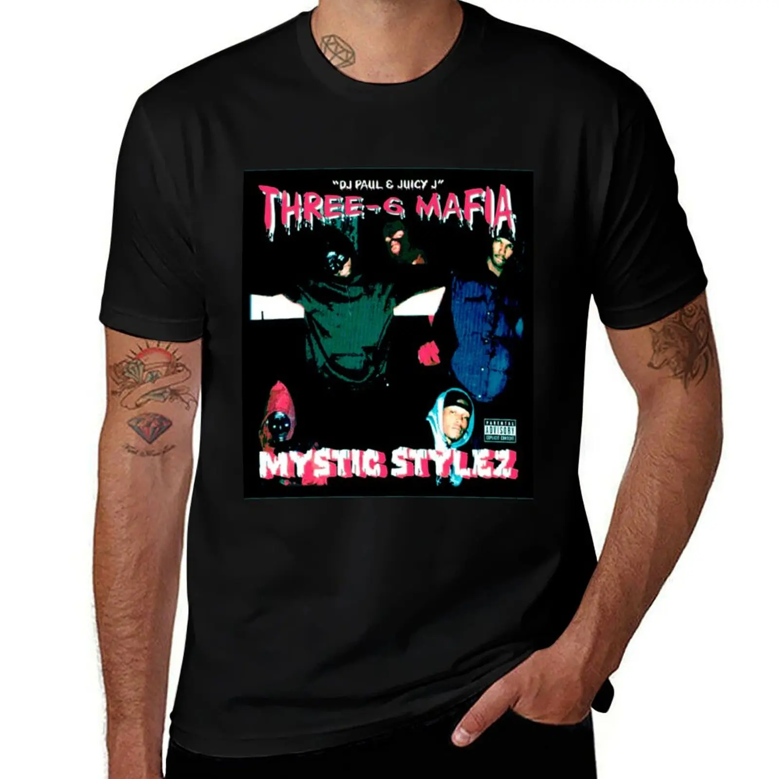 Three Six Mafia Mystic Stylez T-Shirt Big Size Crew Neck T-Shirt