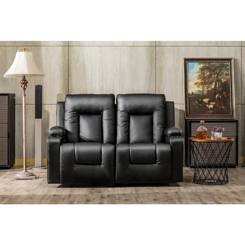 Recline Chair Set,Furniture 3PC Bonded Leather Recliner Set Living Room Set, Sofa, Recline Chair with massger(Living Room Set 3)