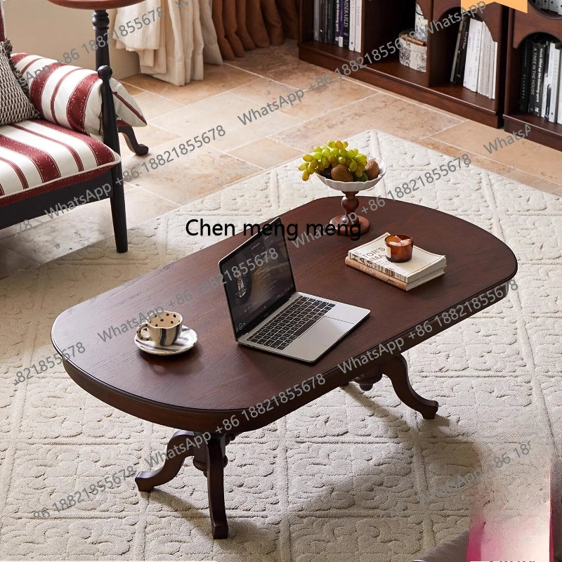 

French Retro Coffee Table Living Room Home Solid Wood Large Board Tea Table Dining Table