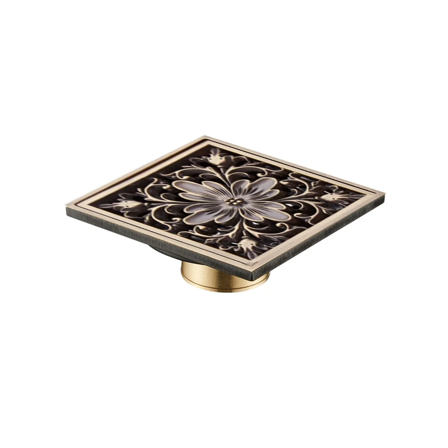 antique-brass-brushed-10cm-square-floor-drain-bathroom-kitchen-shower-room-porch-square-floor-waste-drain-grate-sanitary-drainer
