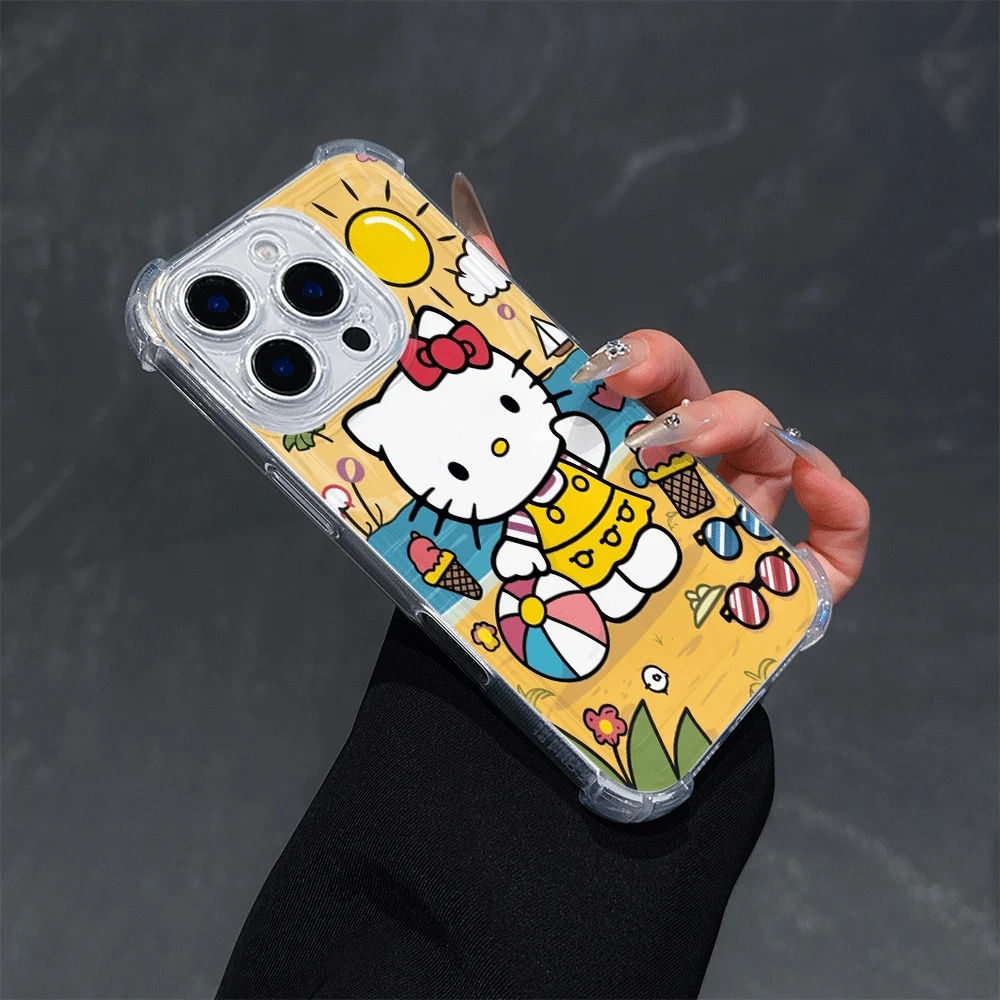 

Чехлы для телефонов Hello Kitty Cat для IPhone 15 Pro Max IPhone 16/15/14/13/12/11/x/xs/xs Max Girl, мягкий чехол для телефона Hello Kitty