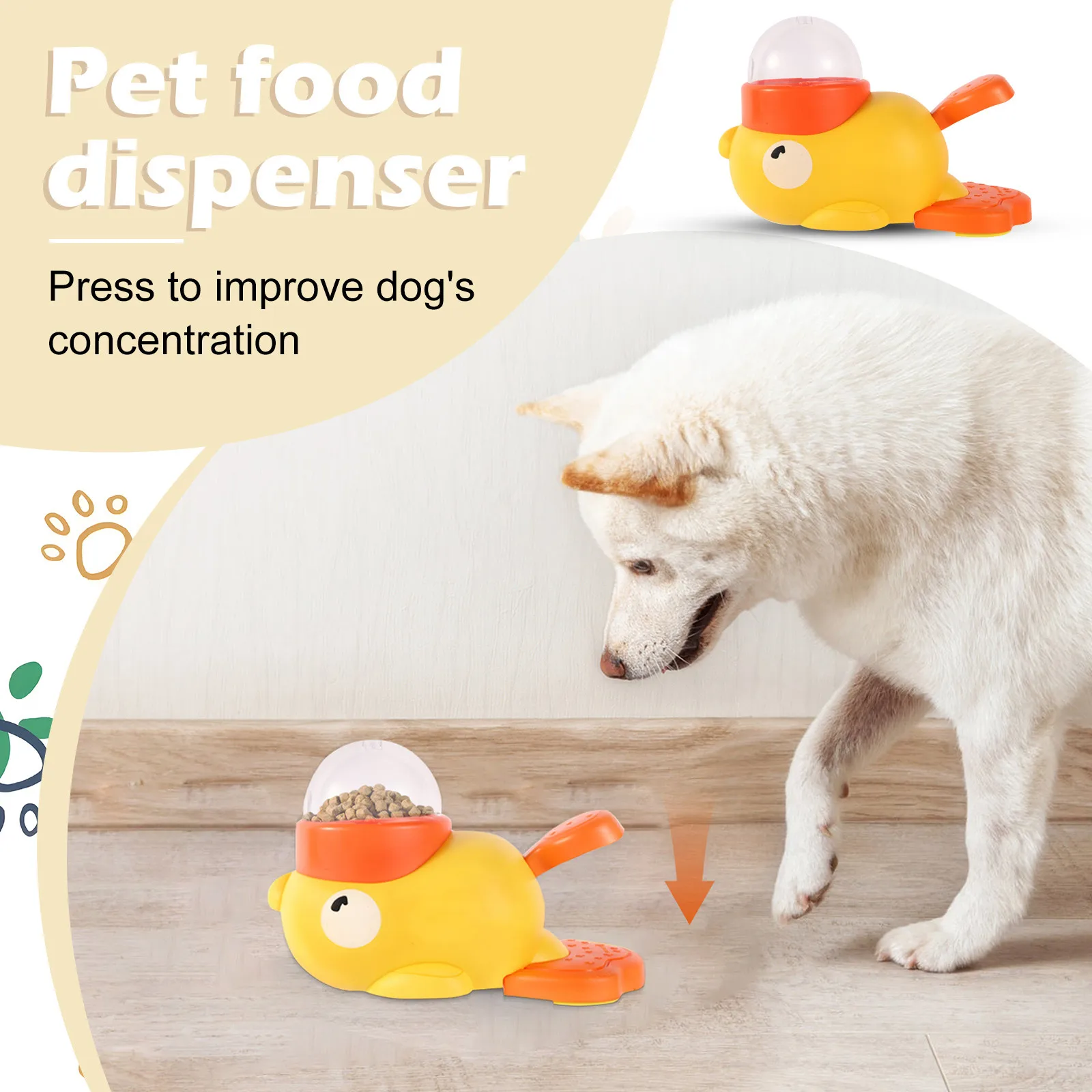 

Dog Puzzle Feeder Interactive Pet Food Treat Dispenser Cartoon Duck Design Pet Snack Feeder For Dog Training Mental Enrichment