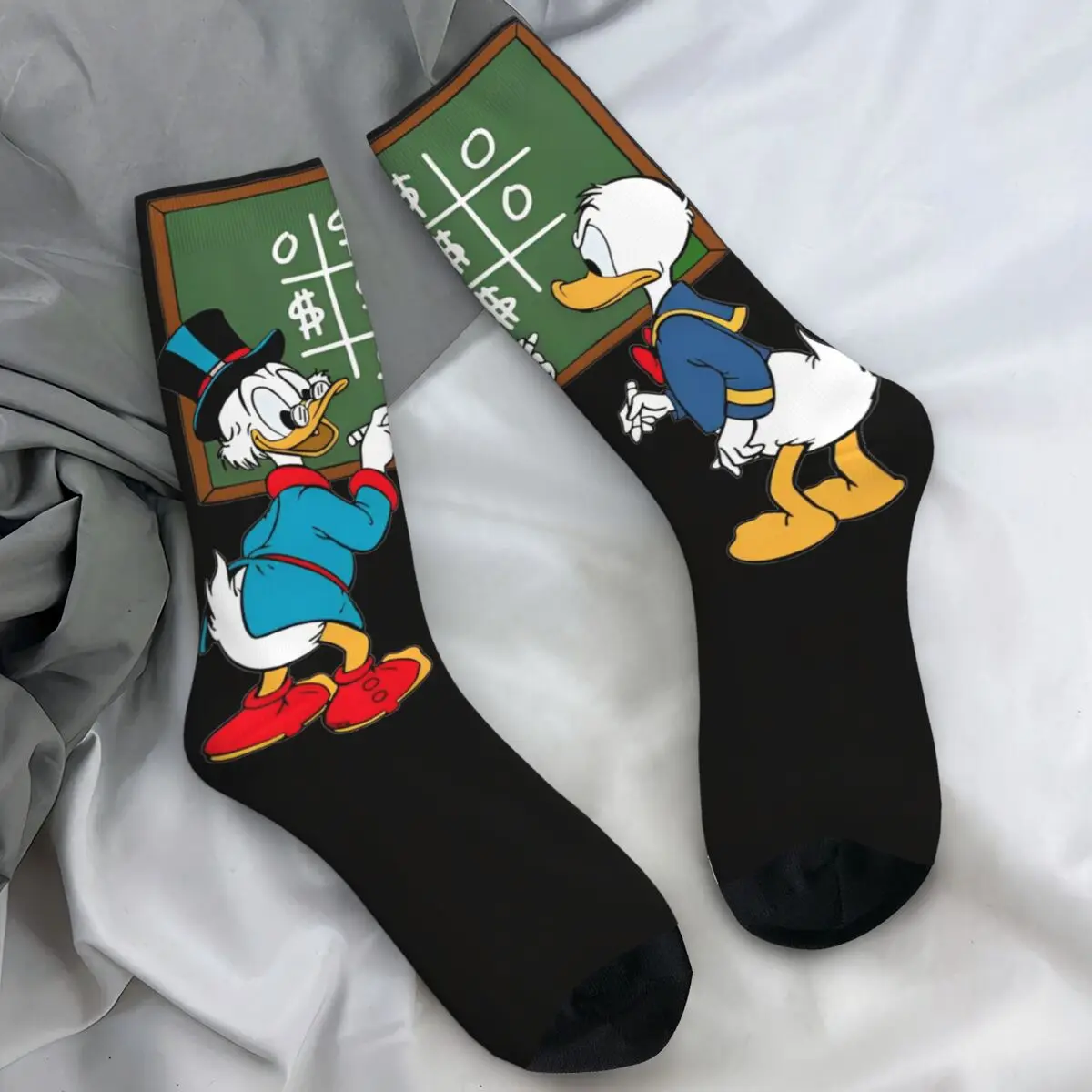 

Носки Scrooge McDuck Uncle, осенние чулки с забавными героями мультфильмов «Дональд Дак», современные мягкие носки для пары, антибактериальные носки для скалолазания