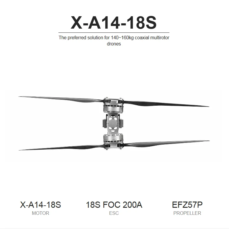 T-MOTOR X-A14 18S Heavy Lift High Power 140kg~160kg Coaxial Multirotor Brushless Motor for Drone Parts