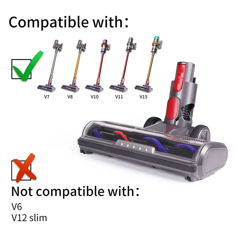 【Coupon!】Vacuum Cleaner With Headlight Brush Head With Front Lights For Hard Floors And Carpet