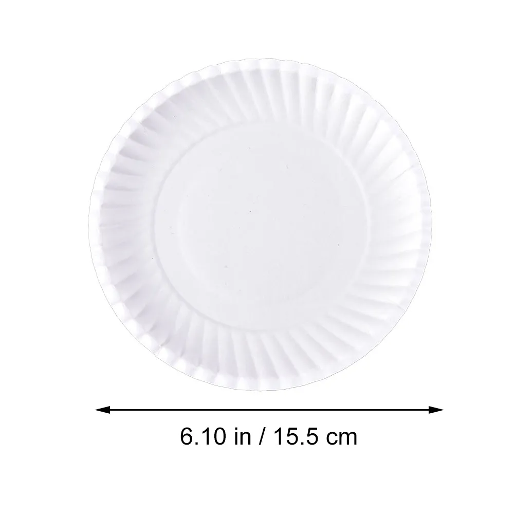 50Pcs Blank Graffiti Paper Plates Thickened Pulp Material Safe Non-Permeable DIY Painting Trays for Art Crafts Party Food