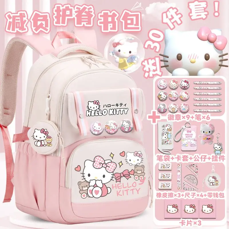 

new Hello Kitty schoolbag children's lightweight large-capacity backpack waterproof and wear-resistant primary school schoolbag