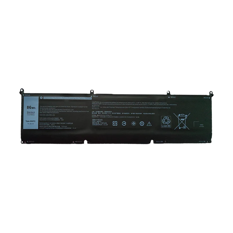 11.4V 86WH 69KF2 Laptop Battery For DELL  XPS 15 9520 9530 9500 9510 Precision 5560 5550 G5 5511 5515 5521 5520 G7 P87F  P91F