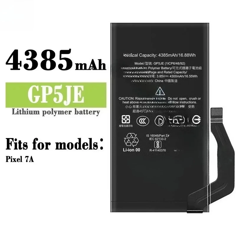 3.85V 4385mAh GP5JE Mobile Phone Battery for Google Pixel 7A Phone Replacement Battery Large Capacity Batteries