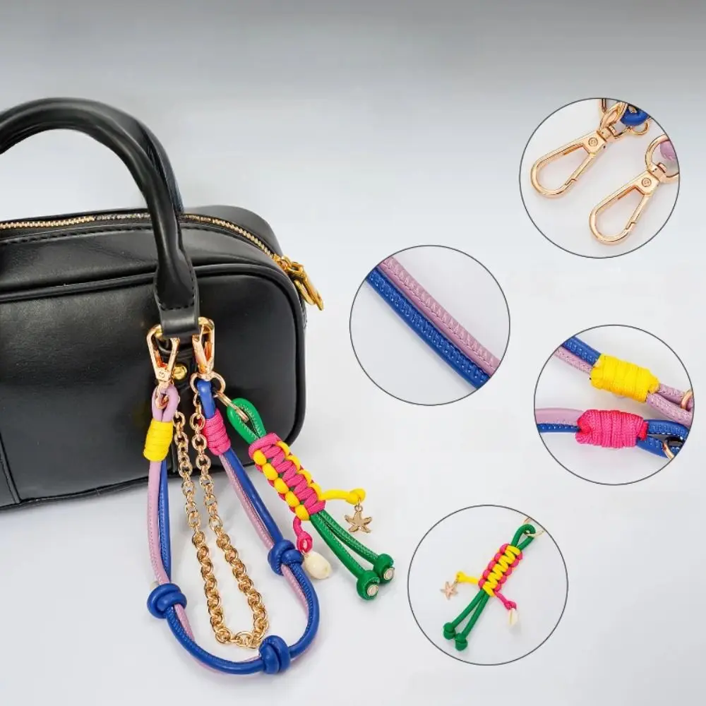 DIY قلادة الرجعية حبل المنسوجة قلادة مفتاح سلسلة هندسية الهاتف المحمول قلادة الكرتون الأزياء حقيبة سلسلة سحر ظهره #3