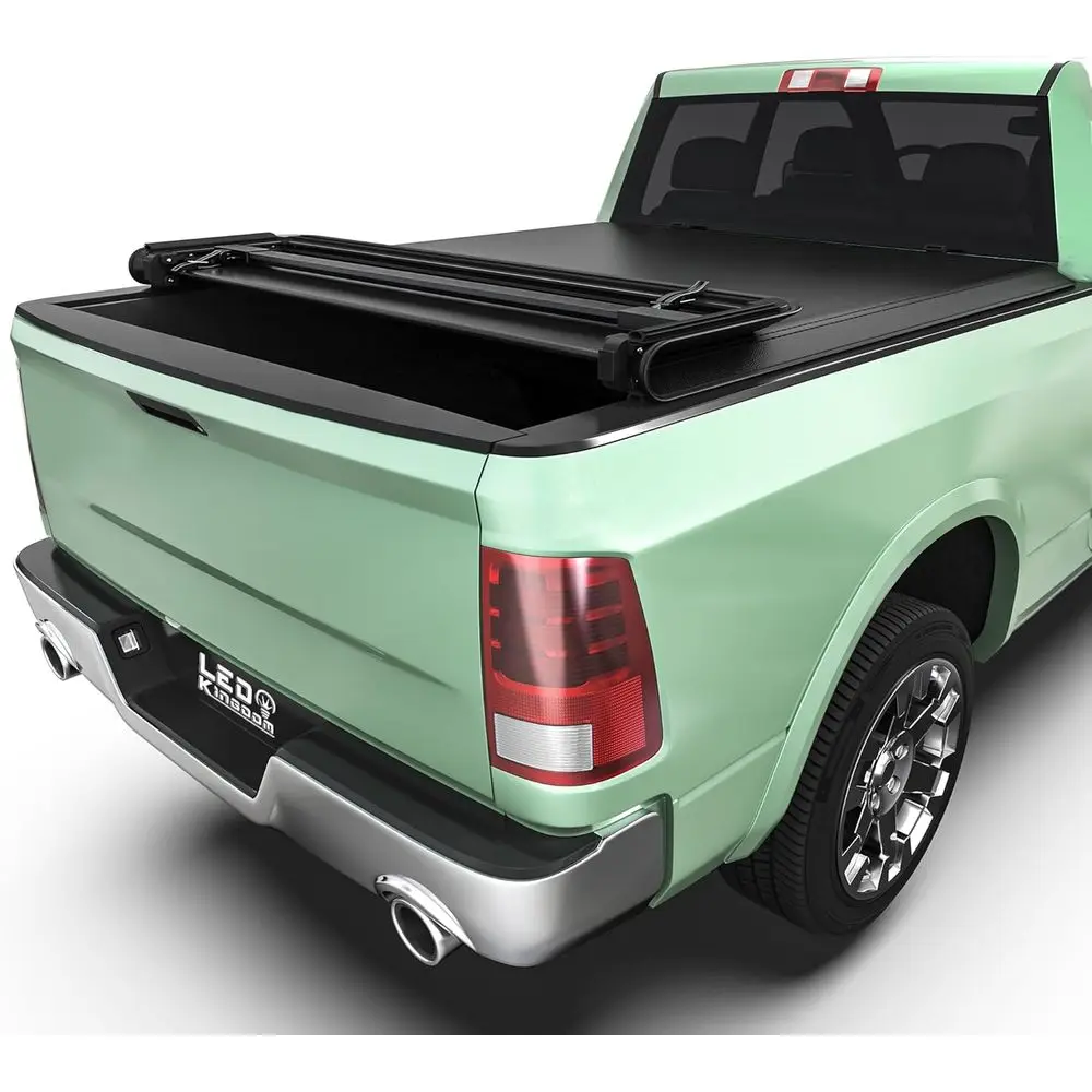 

Soft Quad Fold Truck Bed Tonneau Cover Fits for Ram 1500 2009-2026 (Incl. Classic & New), 5.7ft Bed (67") Without Rambox