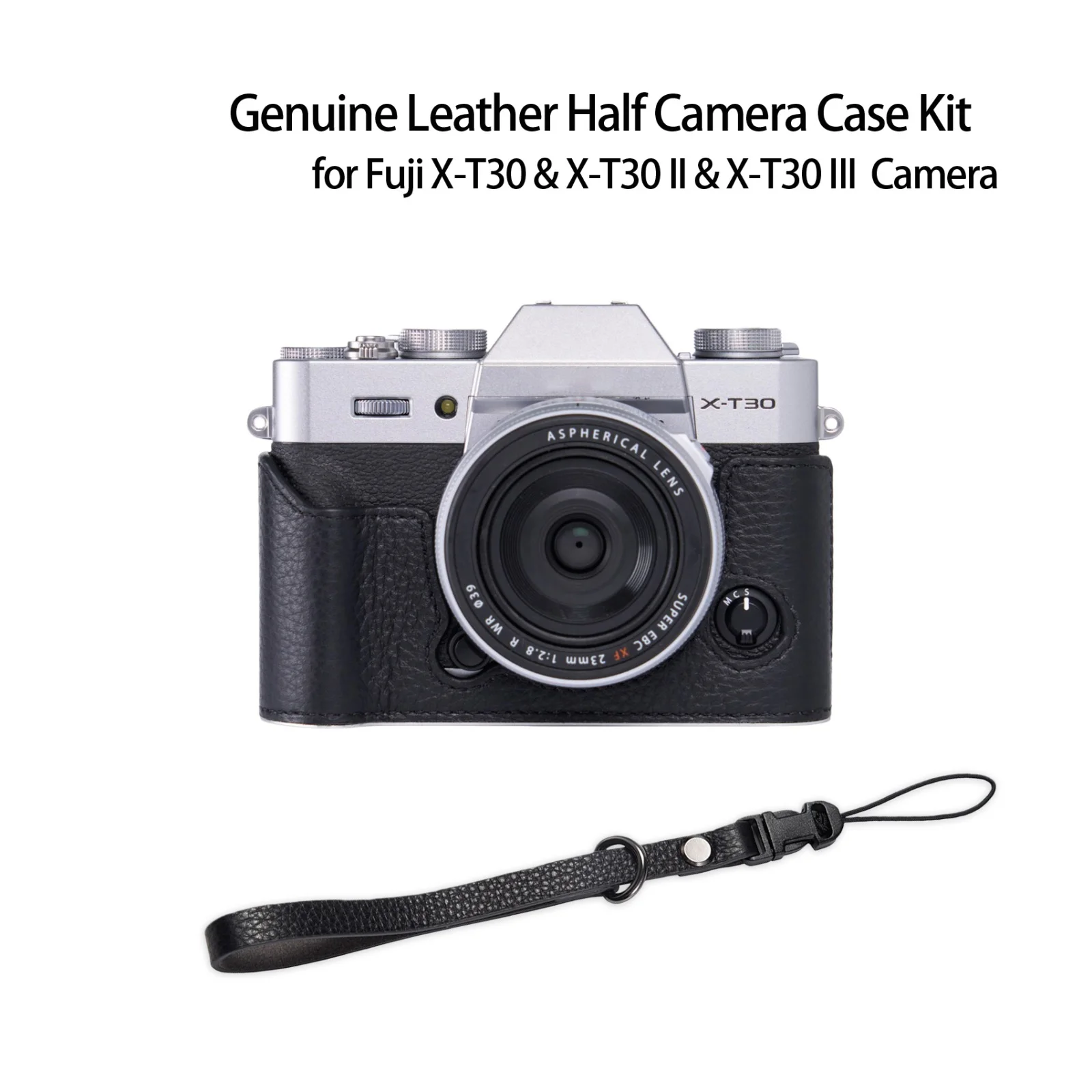 For Fuji XT30 XT30II XT30III Case Kit Genuine Leather Camera Half Case Bag Quick Release Camera Wrist Strap