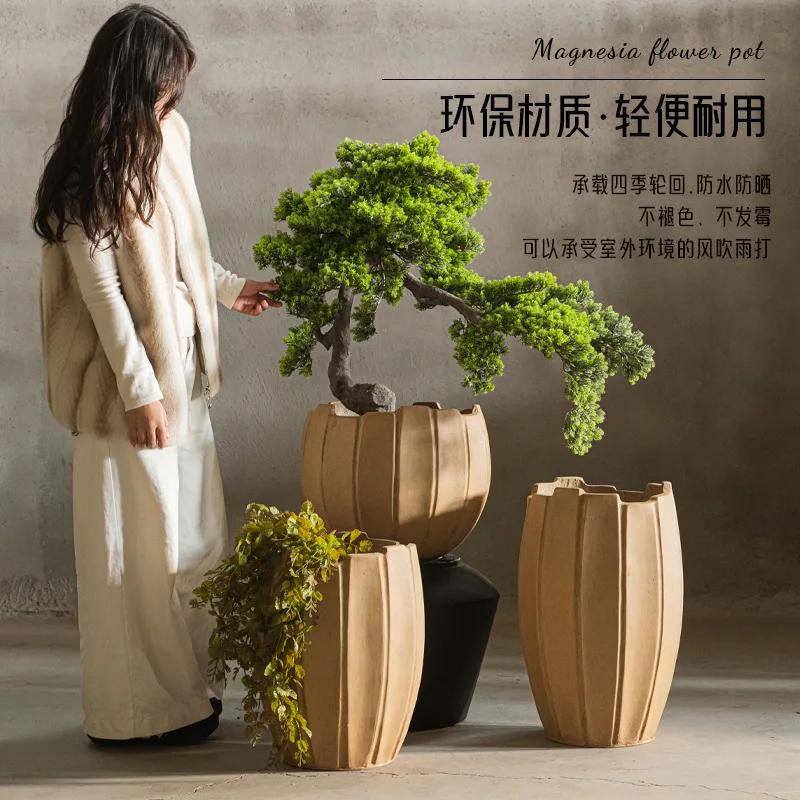 

Creative large-diameter flower pot household high-grade cement breathable indoor balcony flower pot outdoor garden bonsai specia