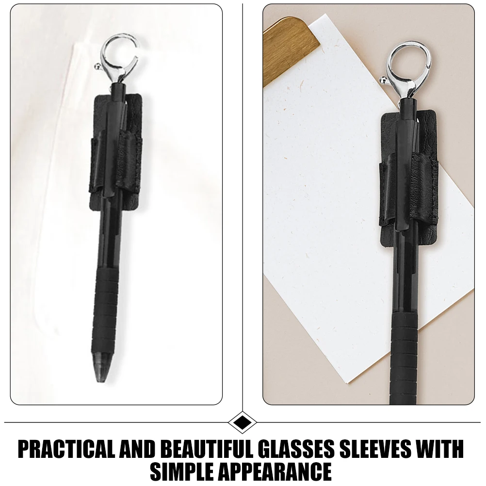 

2Pcs Portable Pen Holder Glasses Storage Sleeve PU Sunglasses Case Compact Protective Eyeglasses Sleeve Keychain