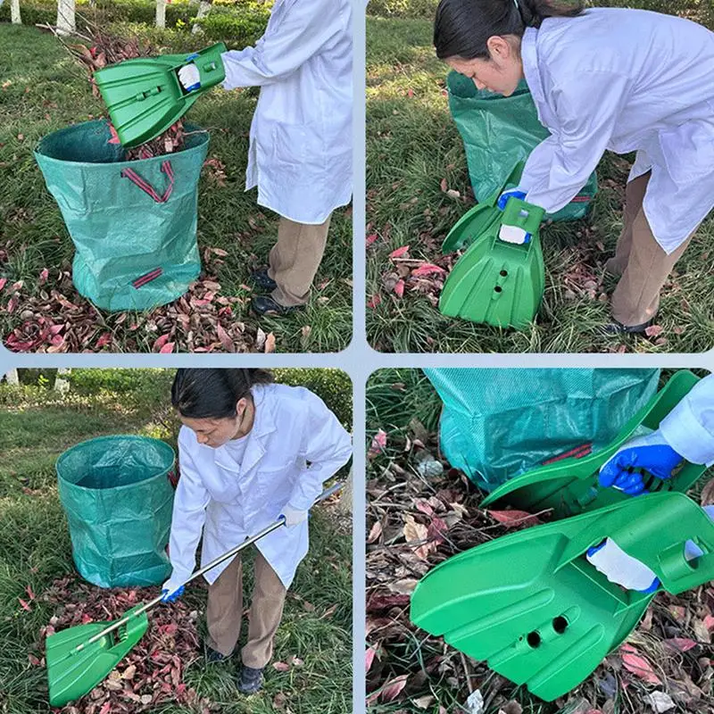 

Portable Leaf Hand Rakes Rubbish Pick Up Gather Leaves Leaf Collector Grabber Scoops Hand Held Collector for Garden Cleaning