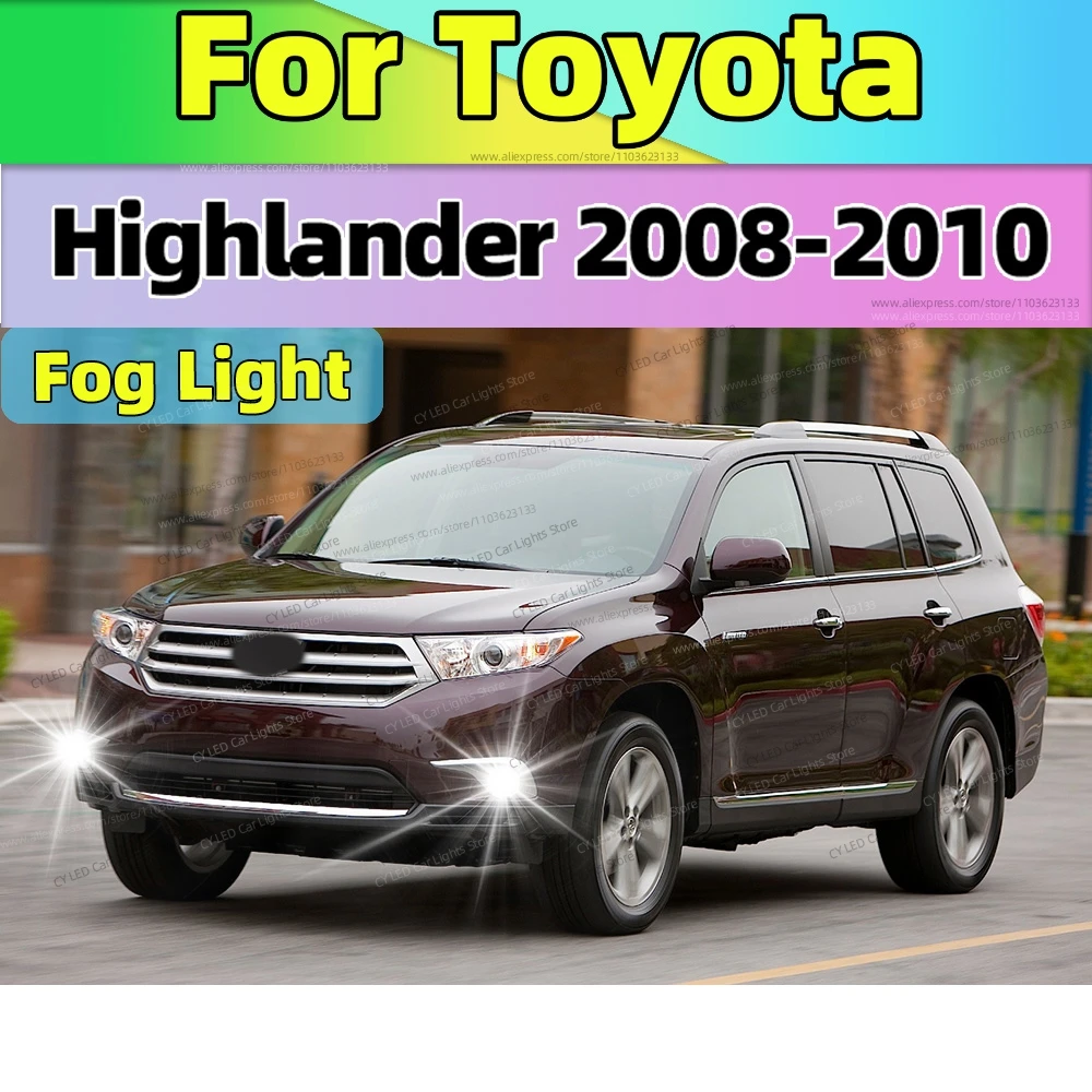 

2Pcs 6000K LED Fog Lamp Car Fog Light Front Bulb For Toyota Highlander 2008 2009 2010