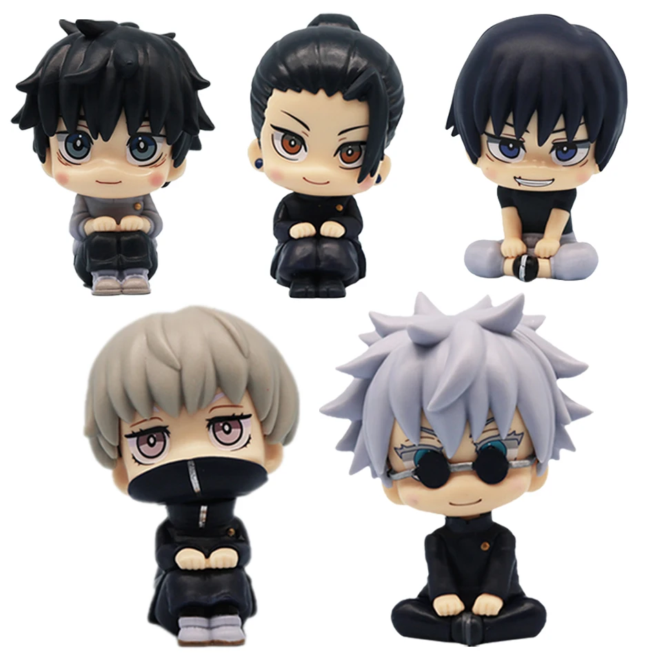 5Pcs/set Jujutsu Kaisen Cute Yuji Itadori Gojo Satoru Q Ver. PVC Action Figures Anime Figure Model Toys Collection Doll Gif