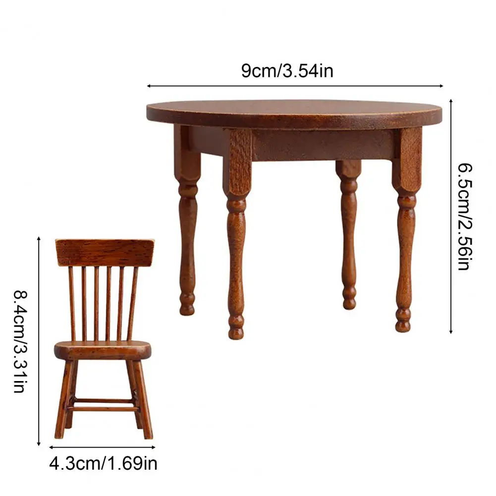 Handmade Doll Mansion Furniture Retro Doll Mansion Furniture Set for Pretend Play Mini Birch Toy Play for Girls