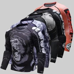 Manufacturer Rash Guard made custom Sublimated print Rashguard MMA Long Sleeves UV mens sportswear mens sport T shirt