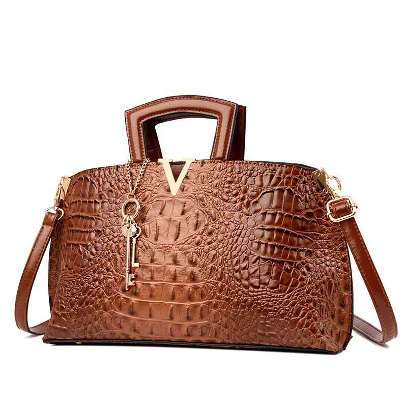 2024 New Fashion Alligator Women Handbags European Design Designer Leather Shoulder Bags Female Girl Brand Luxury Cross Body Bag