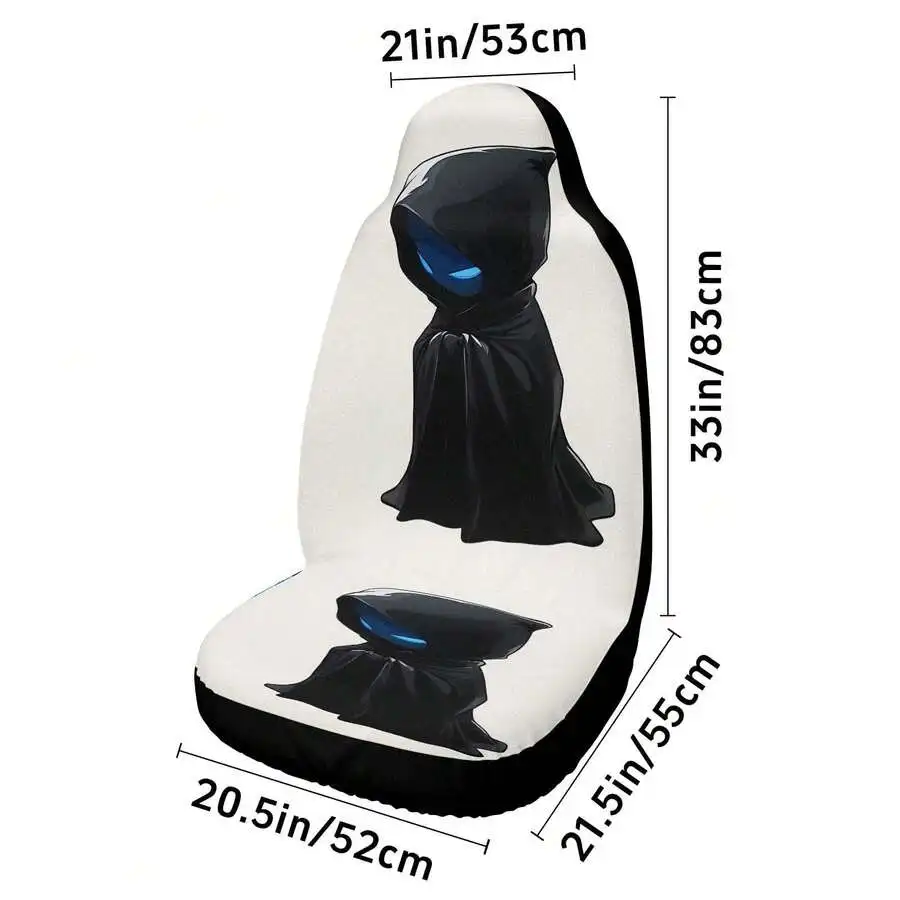 

2-Piece Car Seat Cover Set With Hooded Figure Print, Polyester, Universal Fit For Sedan SUV