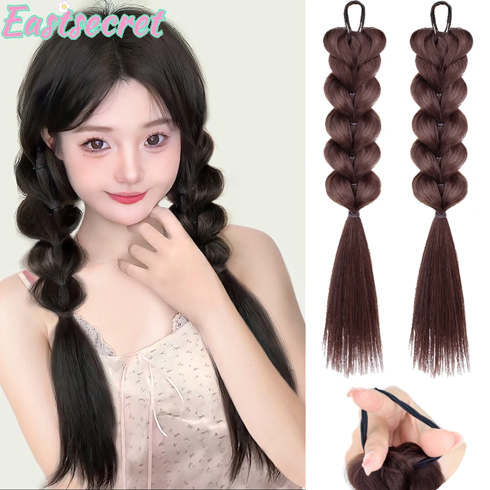 

EAST Synthetic Bubble Twist Ponytail High Elastic Band Hair Extension Wig For Women False Fake Hair Pony Tail Hairpieces