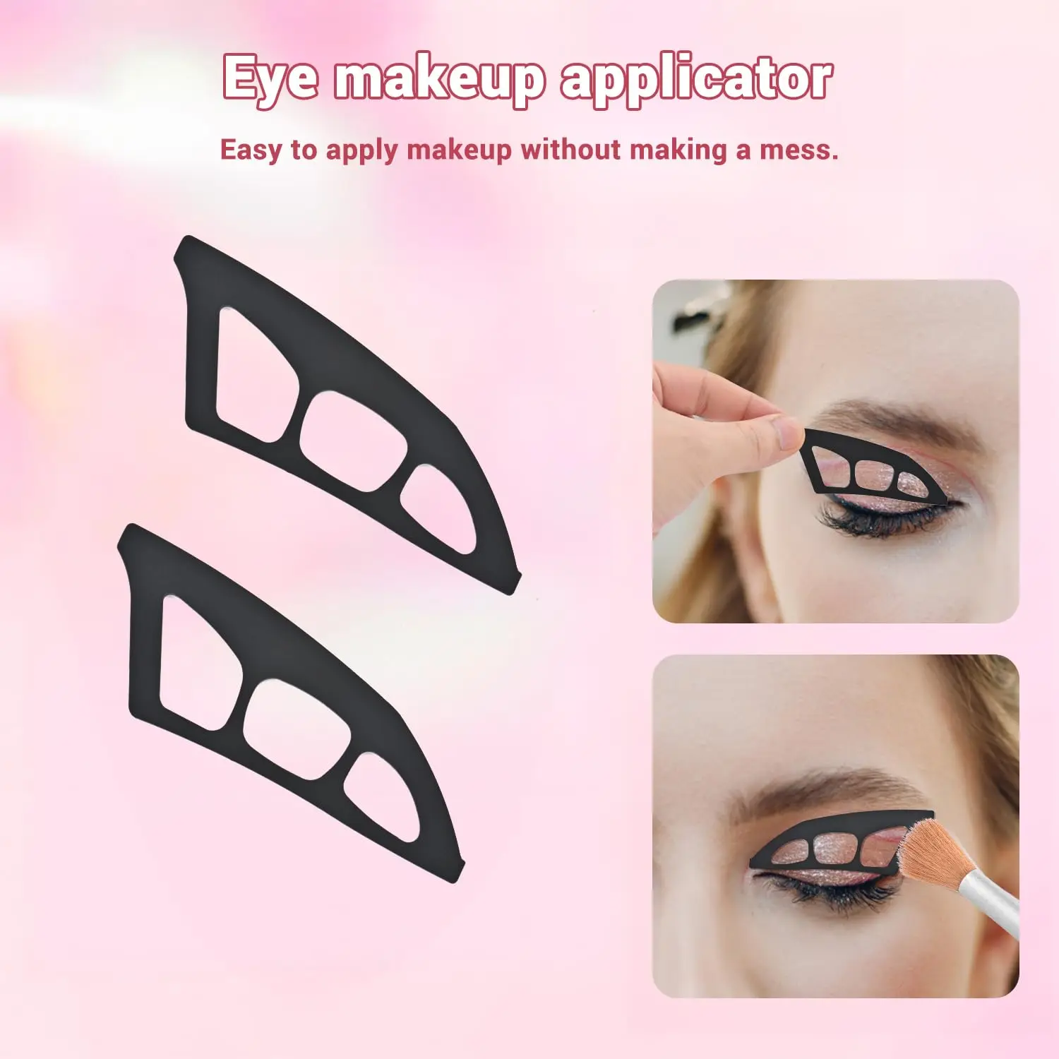 2 Stück Silikon-Lidschatten-Schablonen – Symmetrisches Lidschatten-Führungswerkzeug für Anfänger, schnell glamouröse mehrschichtige Eyelook-Vorlage